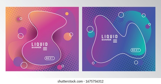 liquid and waves colorful banners backgrounds vector illustration design
