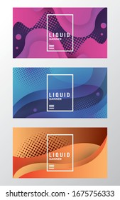 Banners coloridos de líquido y ondas fondo ilustración vectorial diseño