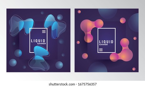 liquid and waves colorful banners backgrounds vector illustration design