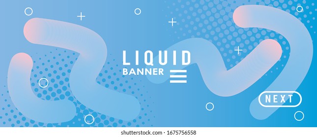 diseño vectorial de banner con degradado de color líquido y ondas