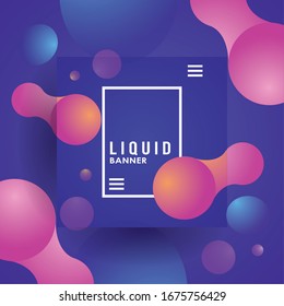 liquid and waves colorful square banner vector illustration design