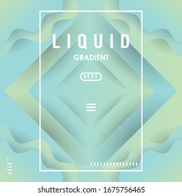 liquid and waves gradient square banner vector illustration design