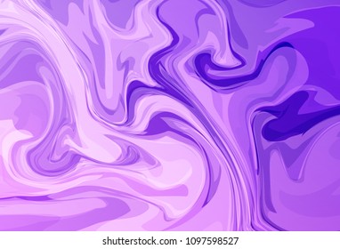 Liquid waving, ultraviolet marbles concept textured abstract background vector illustration