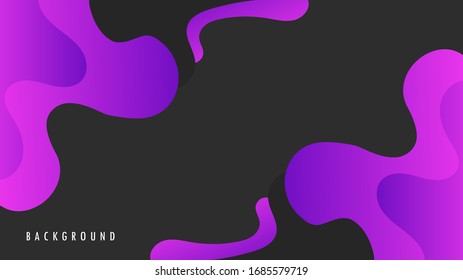 Flüssige Wavy-Hintergrund-Vorlage. Mit Schwarz, Violett, violetter Farbgebung.