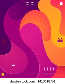 Liquid and wavy fluid vector graphic asset. Trendy, modern and dynamic graphic element. Colorful futuristic background design.