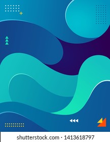 Liquid and wavy fluid vector graphic asset. Trendy, modern and dynamic graphic element. Colorful futuristic background design.