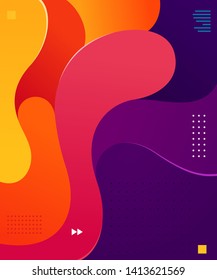 Liquid and wavy fluid vector graphic asset. Trendy, modern and dynamic graphic element. Colorful futuristic background design.