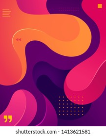 Liquid and wavy fluid vector graphic asset. Trendy, modern and dynamic graphic element. Colorful futuristic background design.