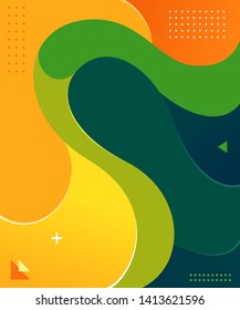 Liquid and wavy fluid vector graphic asset. Trendy, modern and dynamic graphic element. Colorful futuristic background design.