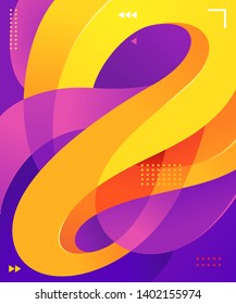 Liquid and wavy vector graphic asset. Trendy, modern and futuristic graphic element. Colorful background element.