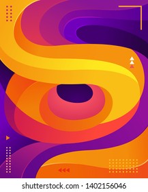 Liquid and wavy vector graphic asset. Trendy, modern and futuristic graphic element. Colorful background element.