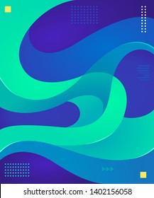 Liquid and wavy vector graphic asset. Trendy, modern and futuristic graphic element. Colorful background element.