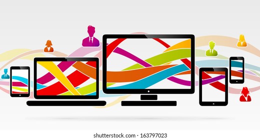 Liquid web design abstract vector illustration