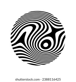 Liquid white black lines background. Abstract monochrome soft waves. Psychedelic illusion. Geometric, optical, animal design. Retro style 60s, 70s, 90s. Zebra design.