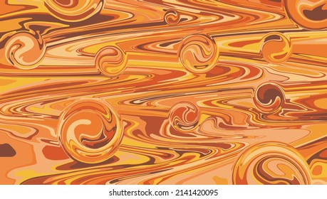 Liquid yellow and orange gradation geometric background, Orange gradation backdrop, Vector