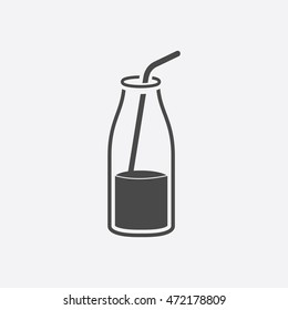 Liquid yogurt icon black. Single bio, eco, organic product icon from the big milk set.