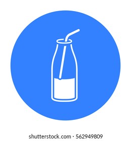 Liquid yogurt icon black. Single bio, eco, organic product icon from the big milk black.