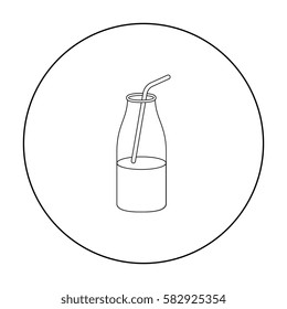 Liquid yogurt icon outline. Single bio, eco, organic product icon from the big milk outline.