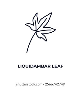 liquidambar leaf outline icon. Linear vector from nature concept. Thin line liquidambar leaf icon isolated on white background