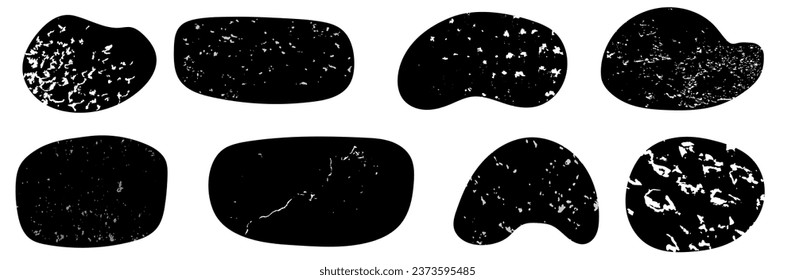 Formas líquidas-amorfas, formas asimétricas irregulares con texturas. Elementos de diseño gráfico plano. Ilustración del vector