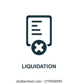 Liquidationssymbol. Einfaches Element aus der Krisensammlung. Kreatives Liquidationssymbol für Webdesign, Vorlagen, Infografiken und mehr
