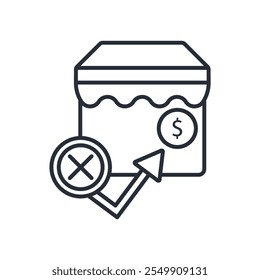 liquidation icon. vector.Editable stroke.linear style sign for use web design,logo.Symbol illustration.
