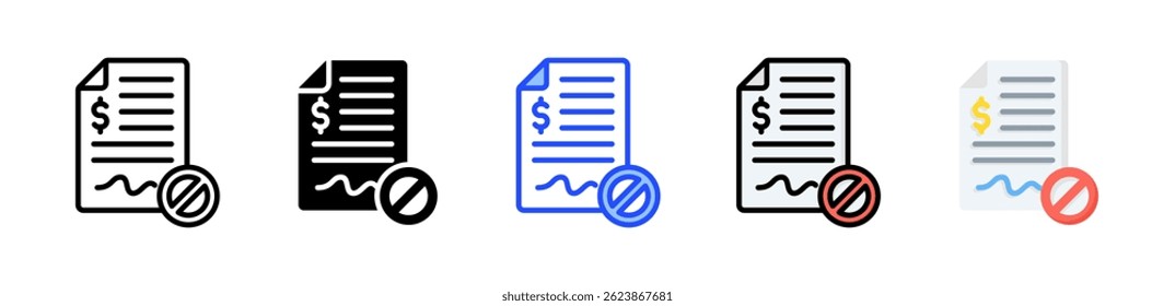 Liquidation Notice Icon Collection With Multiple Styles