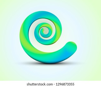 Liquid,fluid,blended,vibrant.The vector turquoise spiral.