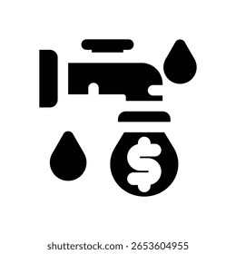 icono de glifo de liquidez. Icono de Vector fuerte y sólido para Sitios web, interfaces móviles, presentaciones y marca visual. Alta calidad y fácil de editar.