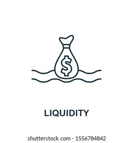 Liquidity icon outline style. Thin line creative Liquidity icon for logo, graphic design and more.