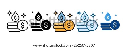 Liquidity Icon Set Multiple Style Collection