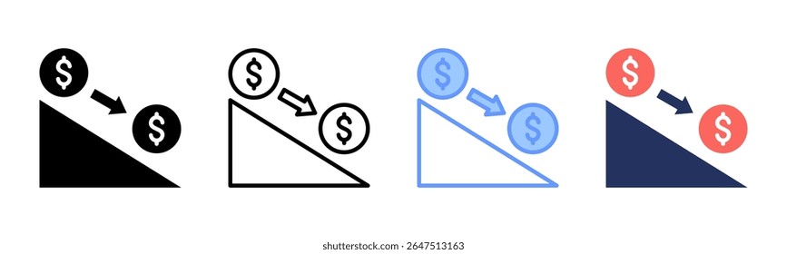 Liquidity icon sheet multiple style collection