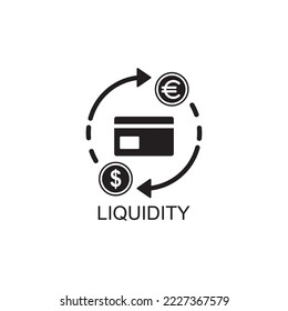 icono de liquidez, vector de icono de retirada