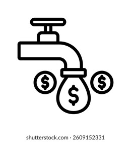 Liquidity Line Vector Illustration On White Background.
