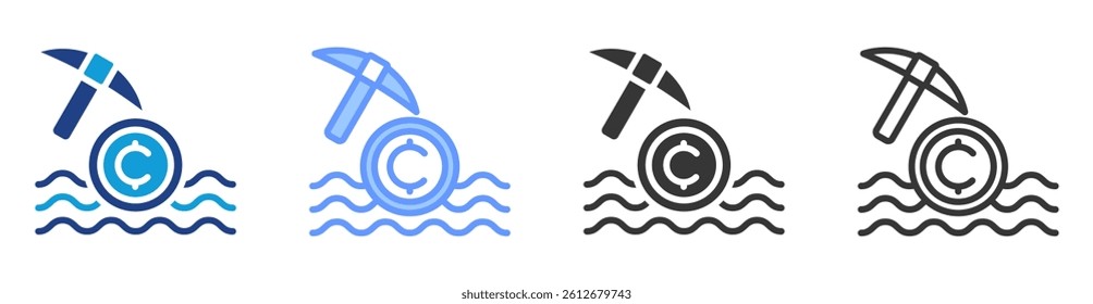 Liquidity mining icon set multiple style collection