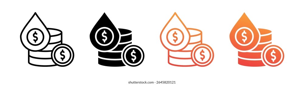 Liquidity Multi Style Icon Set Vector