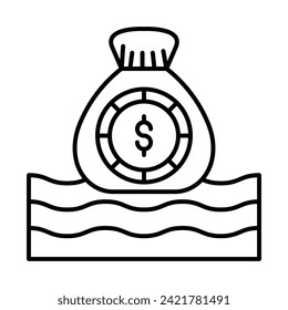 Liquidity Vector Line Icon Design