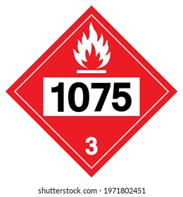 Liquified Petroleum Gas UN1075 Symbol Sign, Vector Illustration, Isolate On White Background, Label .EPS10