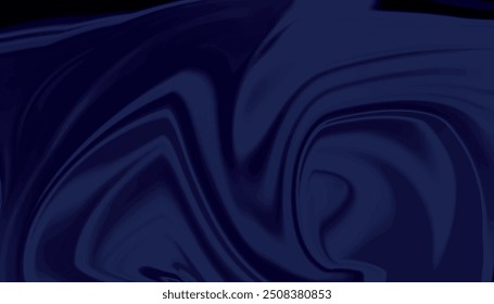 Liquify Abstract Pattern with blue. Smooth shiny silk fabric texture, deep blue color flow swirl.	