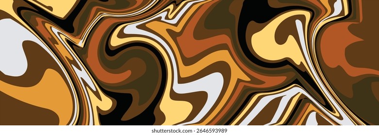 Liquify Abstract Pattern With Red, Yellow, Green, Black And Grey Graphics Color Art Form. Digital Background With Liquifying Flow