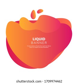 Liquify Fluid yellow with red Color Banner Design Background