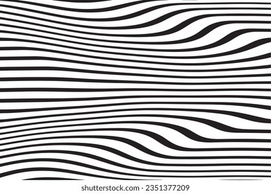 Liquify Lines background, Abstract horizontal background with colorful waves. Trendy Retro vector, Conceptual design of optical illusion wave stripes.
