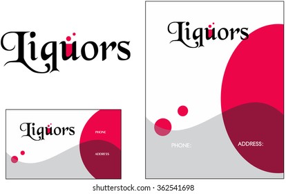 Liquor, Bar, Restaurant Logo, Business Design and Flyer Design