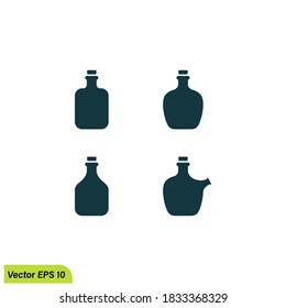 liquor bottle icon illustration simple design element vector logo template