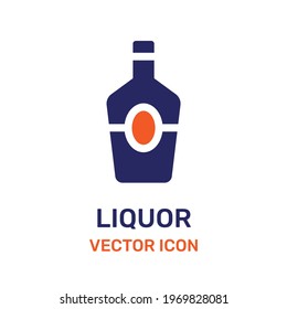 Liquor bottle icon vector isolated on white background