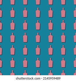 Liquor bottles seamless pattern. Line art style. Outline image. Color repeat template. Party drinks concept. Illustration on background. Flat design style for any purposes. Vector.
