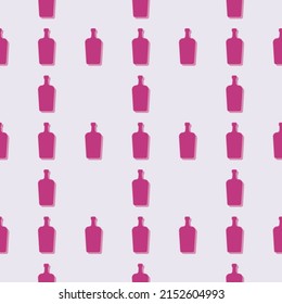 Liquor bottles seamless pattern. Line art style. Outline image. Color repeat template. Party drinks concept. Illustration on background. Flat design style for any purposes. Vector.
