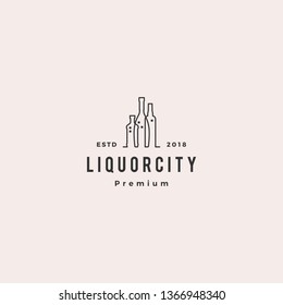 liquor city building beer wine logo vector icon illustration