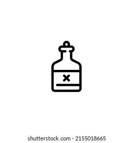 Liquor, Drink, Grog, Poison Outline Icon, Logo, and illustration Vector