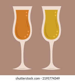 liquor glass flat vector illustration. Cute liquor glass cartoon vector illustration for graphic design and decorative element